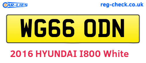 WG66ODN are the vehicle registration plates.