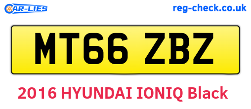 MT66ZBZ are the vehicle registration plates.