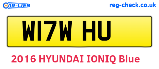 W17WHU are the vehicle registration plates.