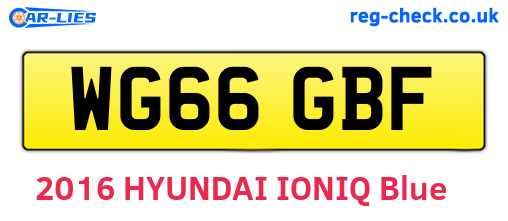 WG66GBF are the vehicle registration plates.