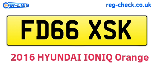 FD66XSK are the vehicle registration plates.