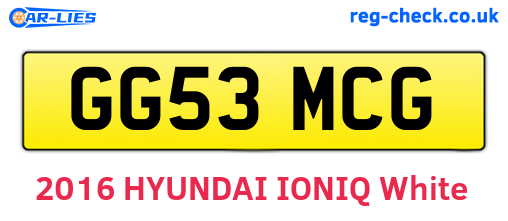 GG53MCG are the vehicle registration plates.