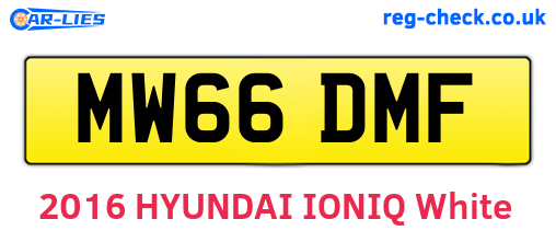 MW66DMF are the vehicle registration plates.