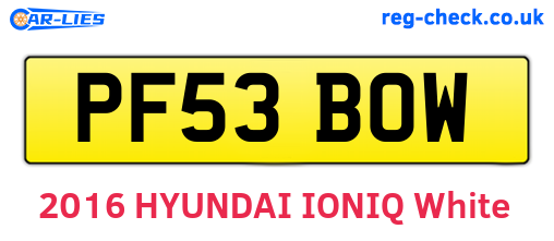 PF53BOW are the vehicle registration plates.