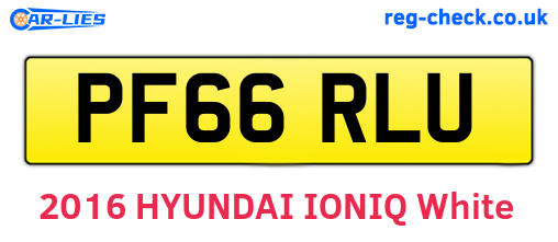 PF66RLU are the vehicle registration plates.