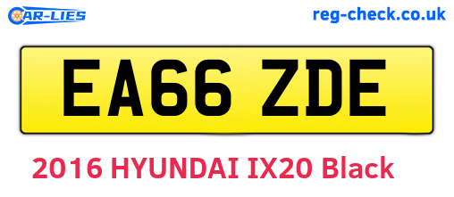 EA66ZDE are the vehicle registration plates.