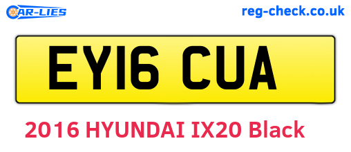 EY16CUA are the vehicle registration plates.