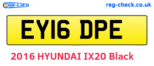 EY16DPE are the vehicle registration plates.