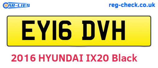 EY16DVH are the vehicle registration plates.