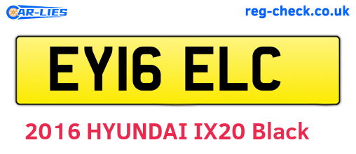 EY16ELC are the vehicle registration plates.