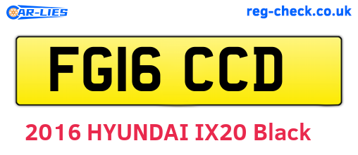 FG16CCD are the vehicle registration plates.
