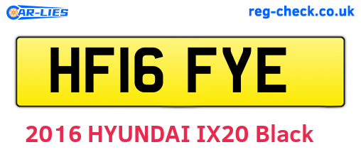 HF16FYE are the vehicle registration plates.