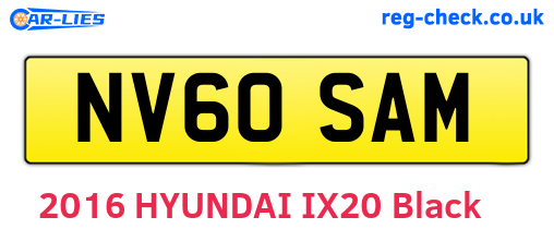NV60SAM are the vehicle registration plates.