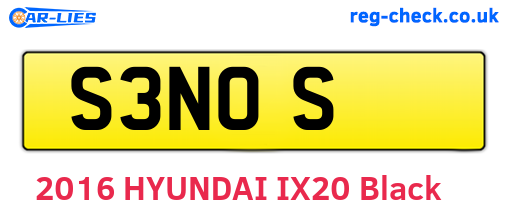 S3NOS are the vehicle registration plates.
