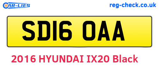 SD16OAA are the vehicle registration plates.