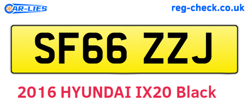 SF66ZZJ are the vehicle registration plates.