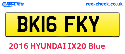 BK16FKY are the vehicle registration plates.