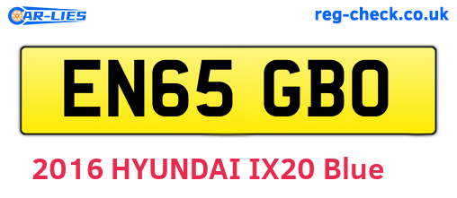 EN65GBO are the vehicle registration plates.