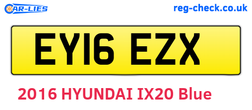 EY16EZX are the vehicle registration plates.