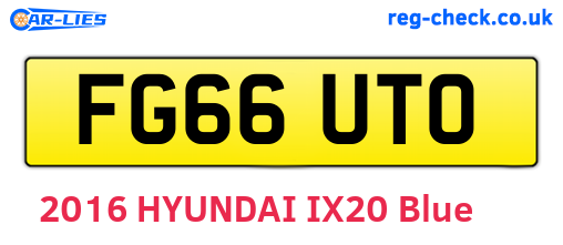 FG66UTO are the vehicle registration plates.