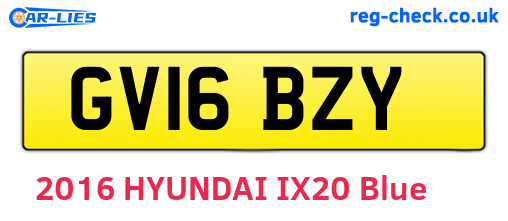 GV16BZY are the vehicle registration plates.