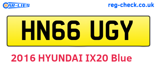 HN66UGY are the vehicle registration plates.