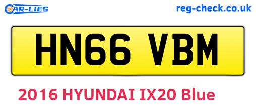 HN66VBM are the vehicle registration plates.