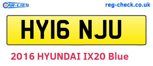 HY16NJU are the vehicle registration plates.