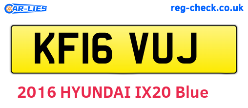 KF16VUJ are the vehicle registration plates.