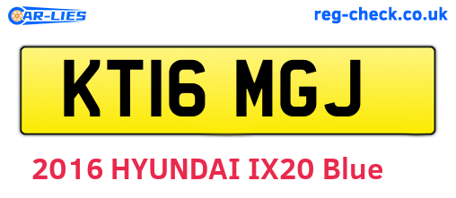 KT16MGJ are the vehicle registration plates.