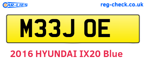 M33JOE are the vehicle registration plates.