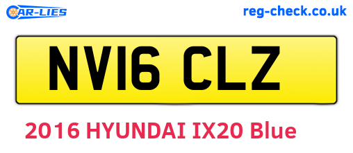 NV16CLZ are the vehicle registration plates.