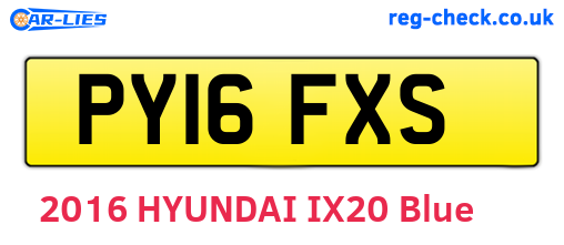 PY16FXS are the vehicle registration plates.