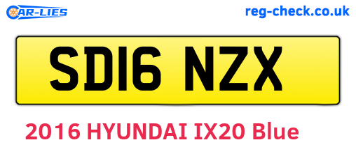 SD16NZX are the vehicle registration plates.