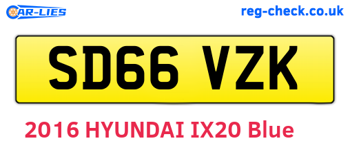 SD66VZK are the vehicle registration plates.