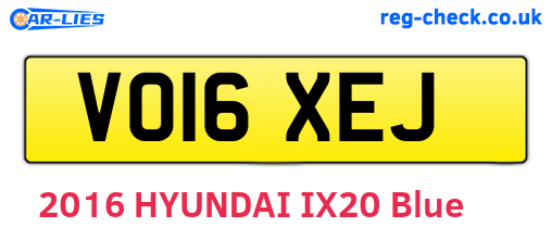 VO16XEJ are the vehicle registration plates.