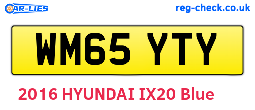 WM65YTY are the vehicle registration plates.