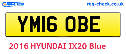 YM16OBE are the vehicle registration plates.