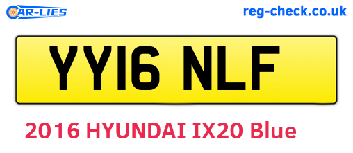 YY16NLF are the vehicle registration plates.