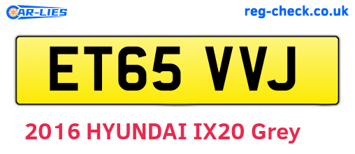 ET65VVJ are the vehicle registration plates.