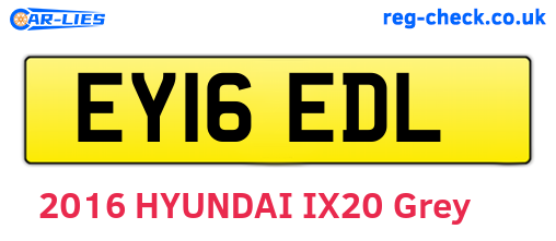 EY16EDL are the vehicle registration plates.