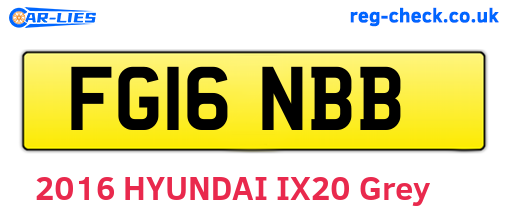FG16NBB are the vehicle registration plates.