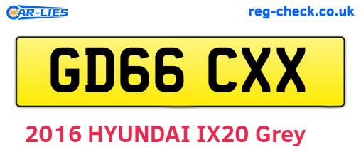 GD66CXX are the vehicle registration plates.