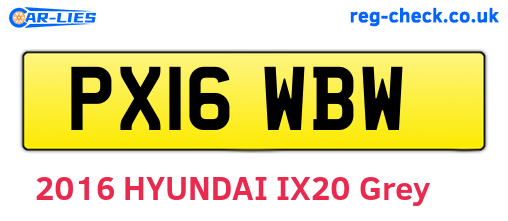 PX16WBW are the vehicle registration plates.