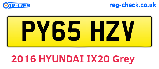 PY65HZV are the vehicle registration plates.