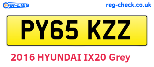 PY65KZZ are the vehicle registration plates.