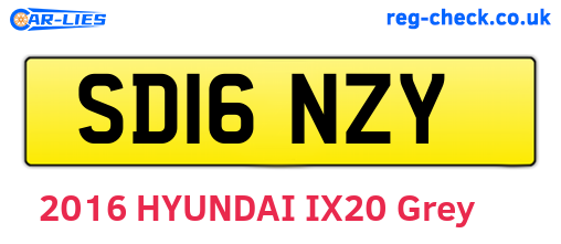 SD16NZY are the vehicle registration plates.