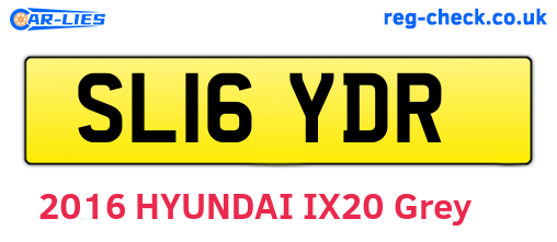 SL16YDR are the vehicle registration plates.