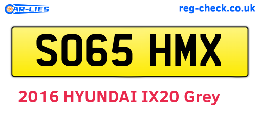 SO65HMX are the vehicle registration plates.