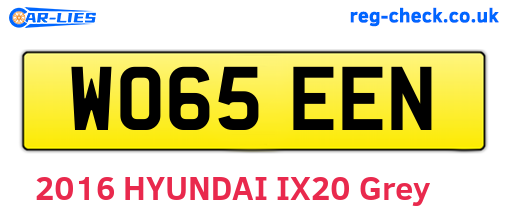 WO65EEN are the vehicle registration plates.